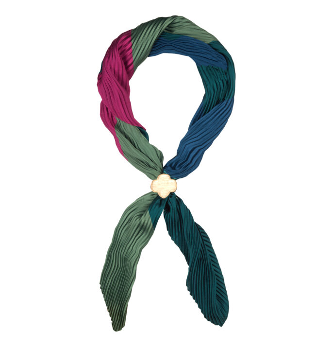 Official Pleated Color Block Scarf