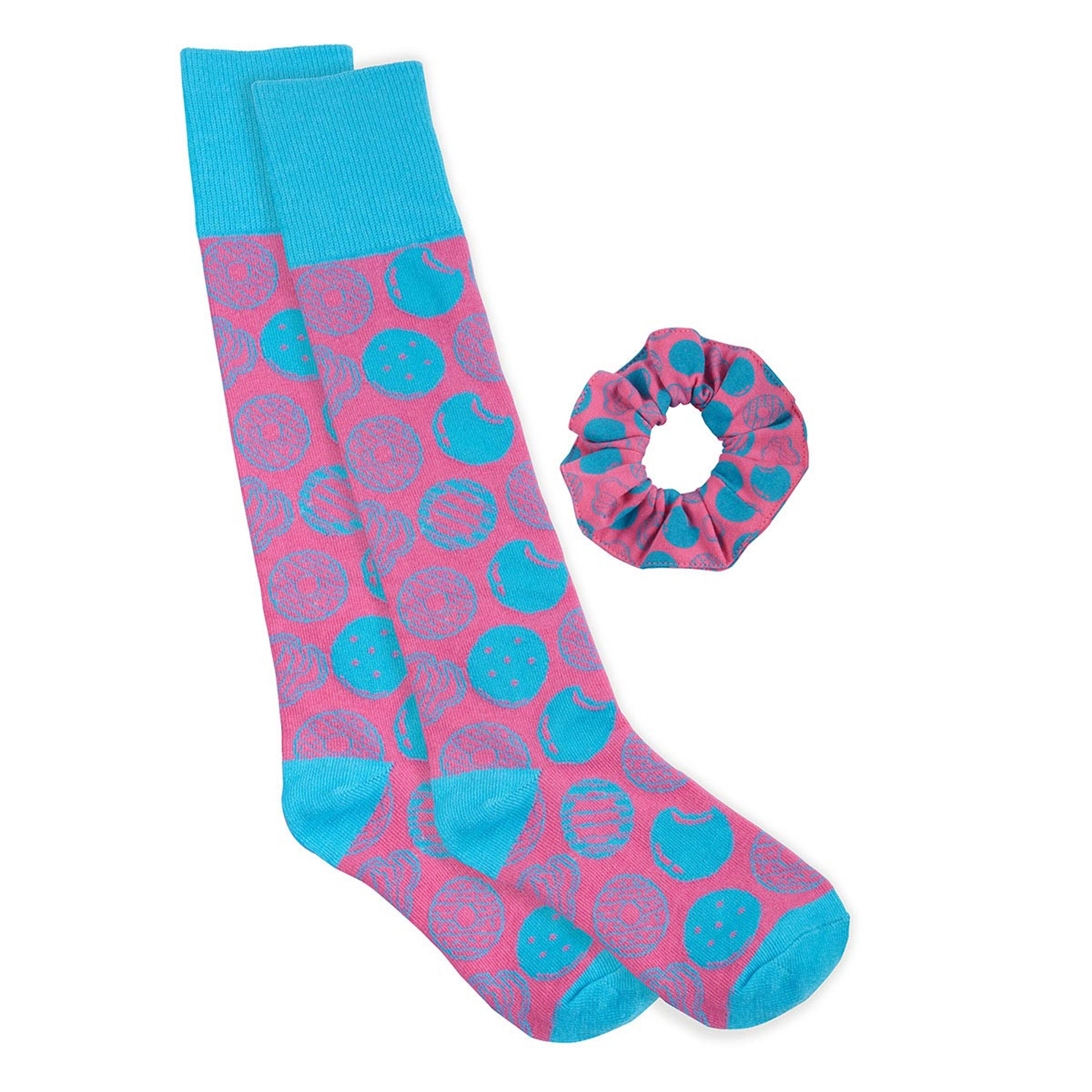 Bright Cookies Knee High Sock and Scrunchie Set