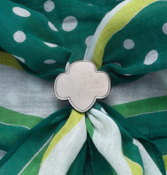 Silver Trefoil Scarf Slide