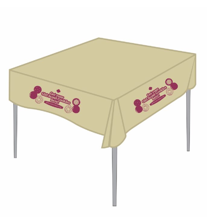 Square Tablecloth Tan and Maroon