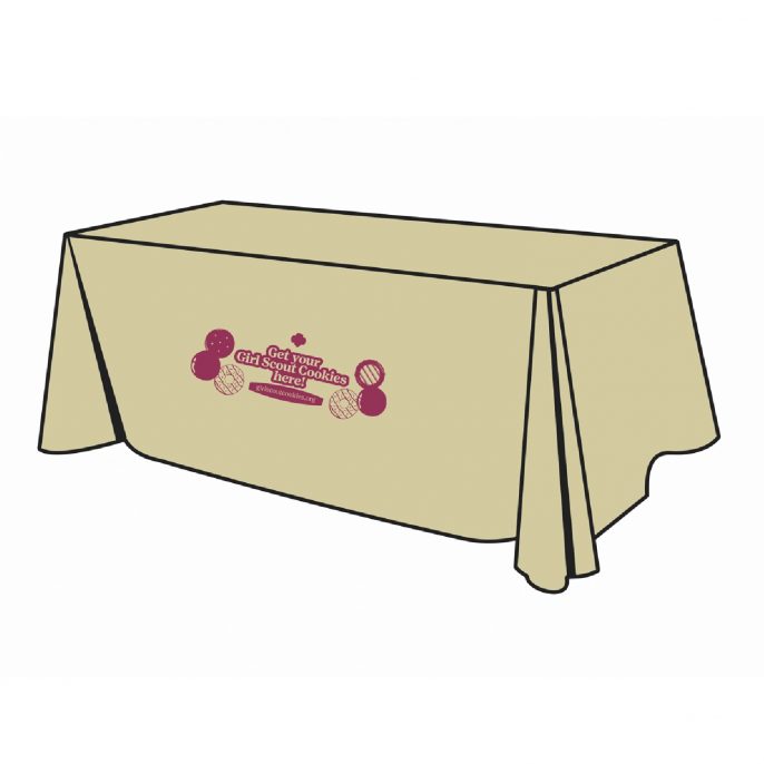 RECTANGLE TABLECLOTH – TAN AND PINK