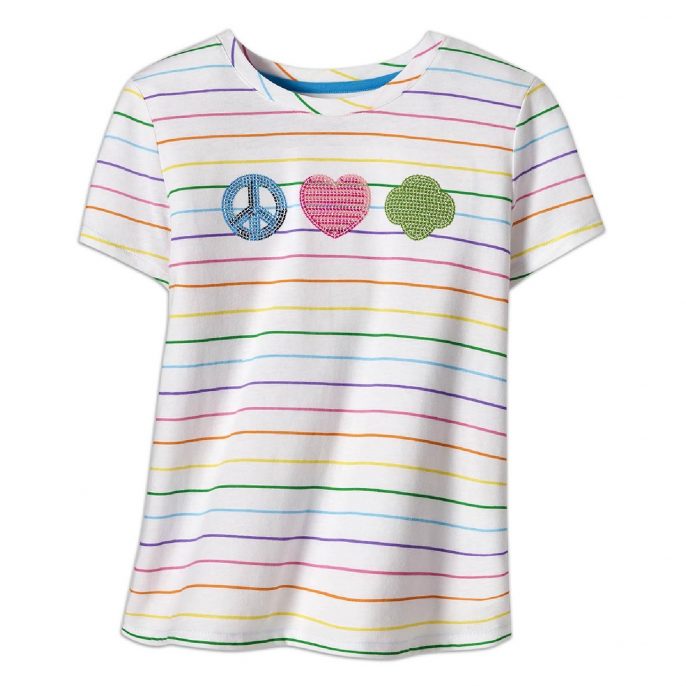 PEACE LOVE GS STRIPED YOUTH T-SHIRT