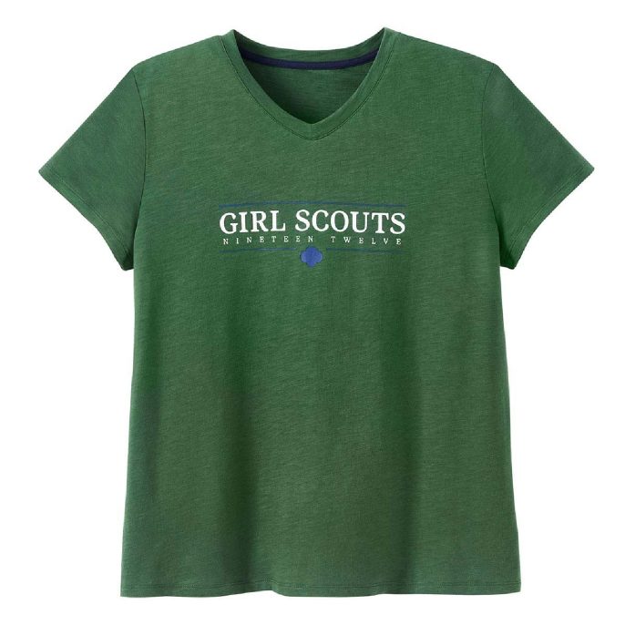 Adult Green V-Neck T-Shirt