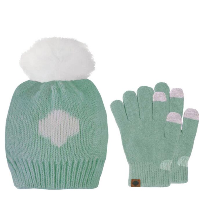 Mint Hat and Glove Set