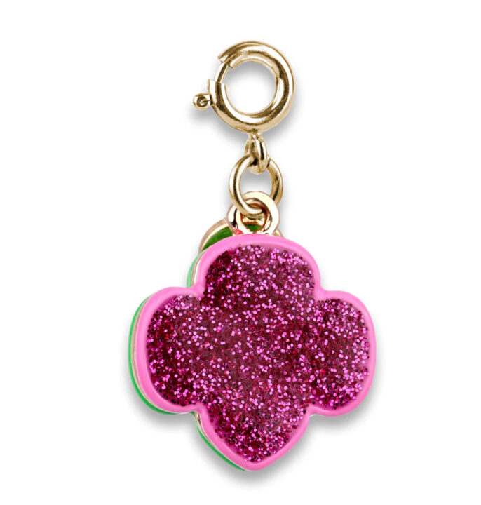 Pink Glitter Trefoil Charm