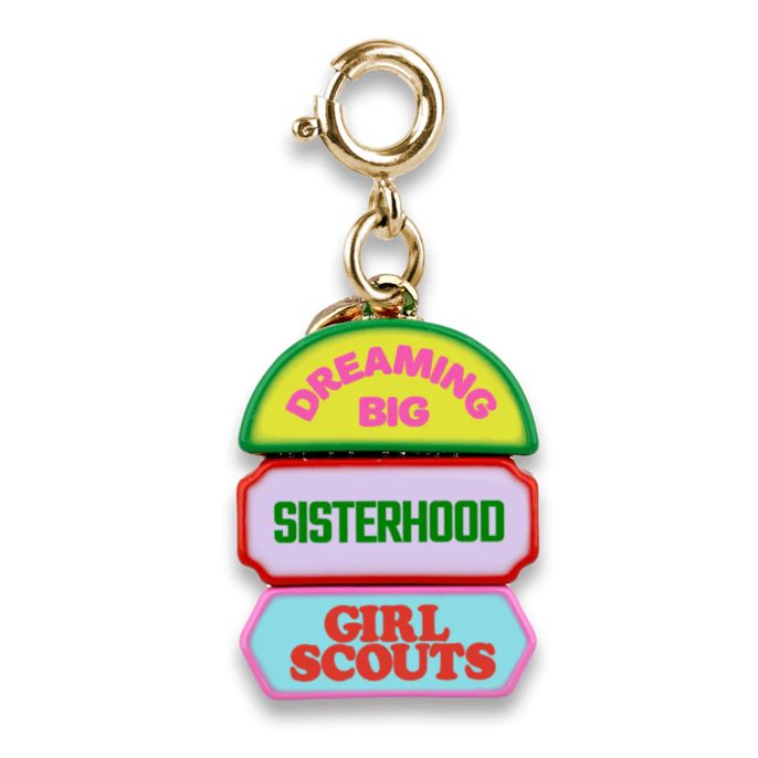 Gold Girl Scout Patches Charm