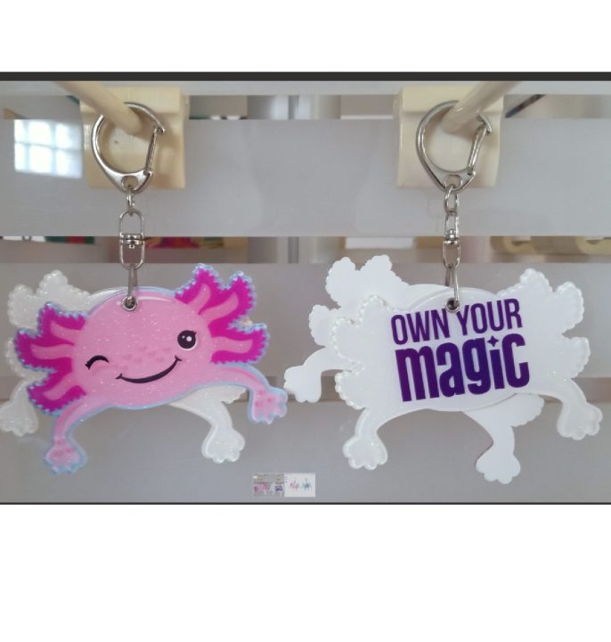 Own Your Magic Axolotl Slide Keychain