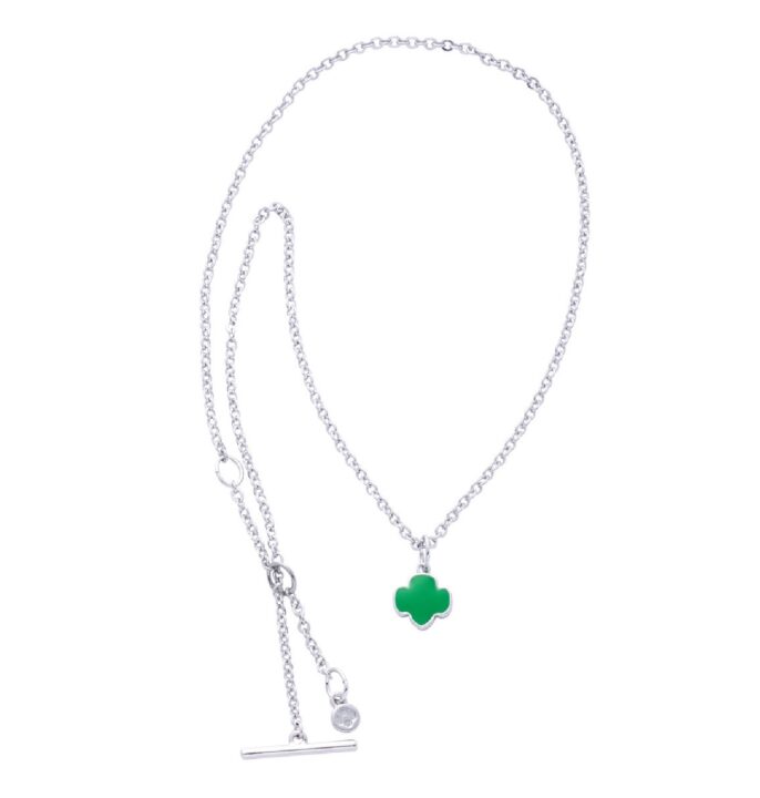 Silver Charm Necklace With Trefoil