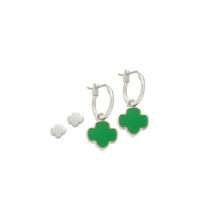 Silver Earrings With Trefoil