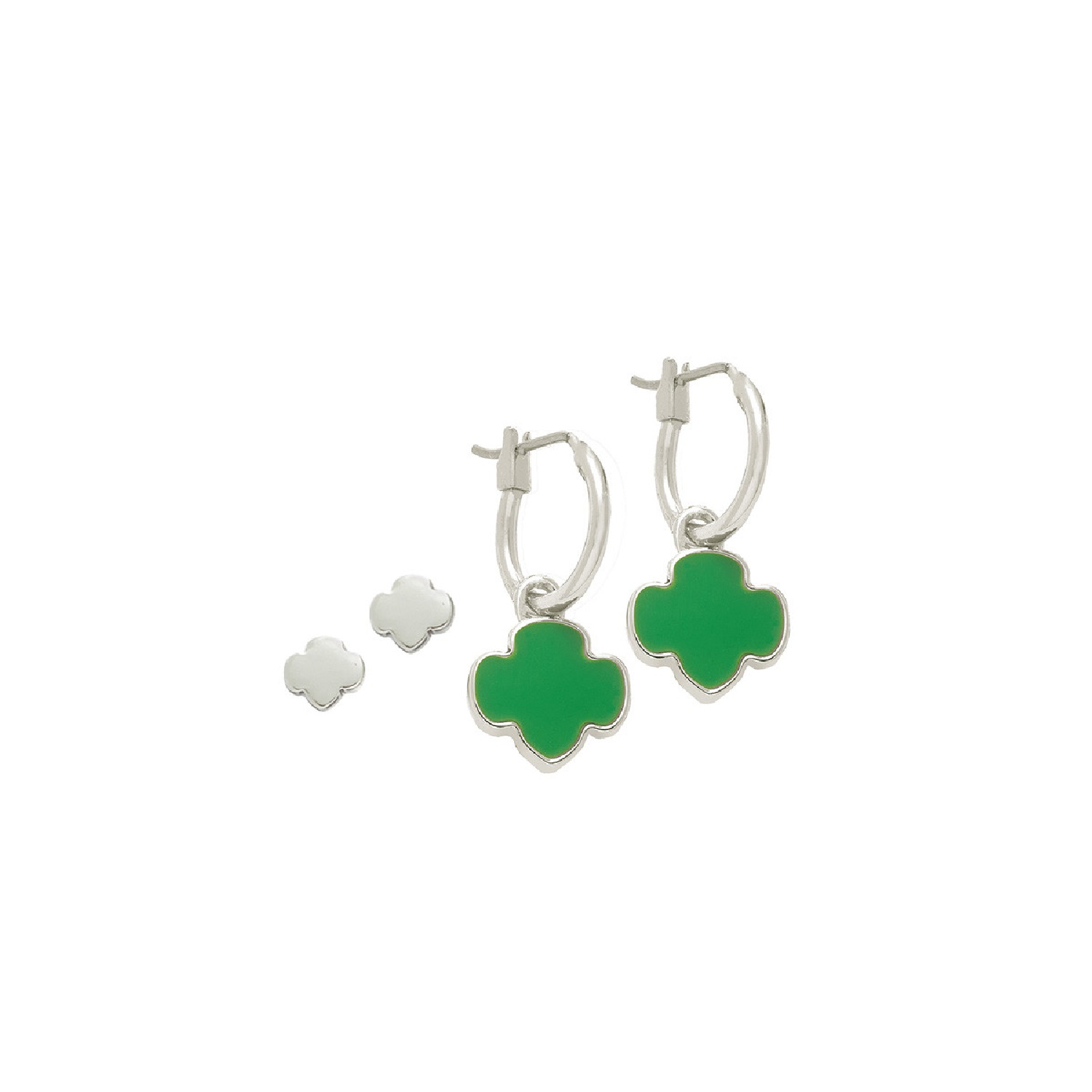 Silver Earrings With Trefoil