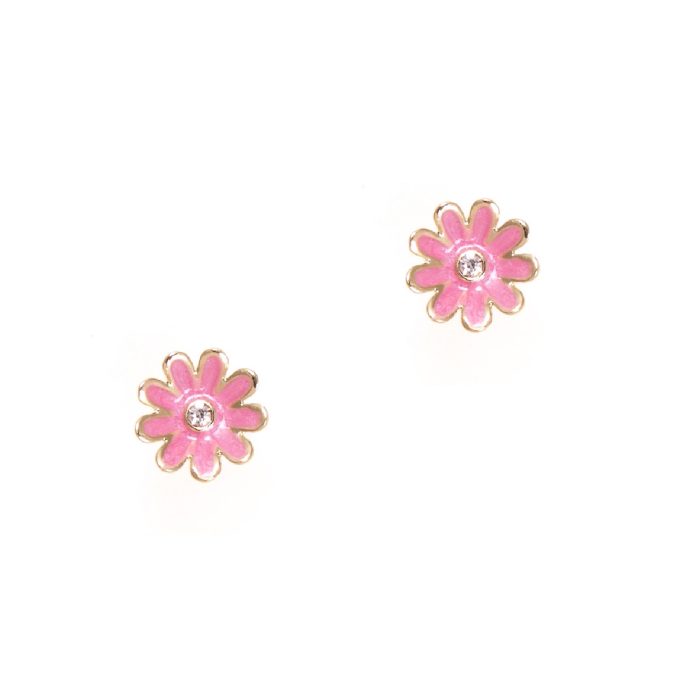 Pink Daisy Stud Earrings
