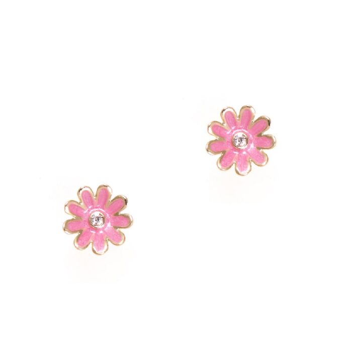 Pink Daisy Stud Earrings