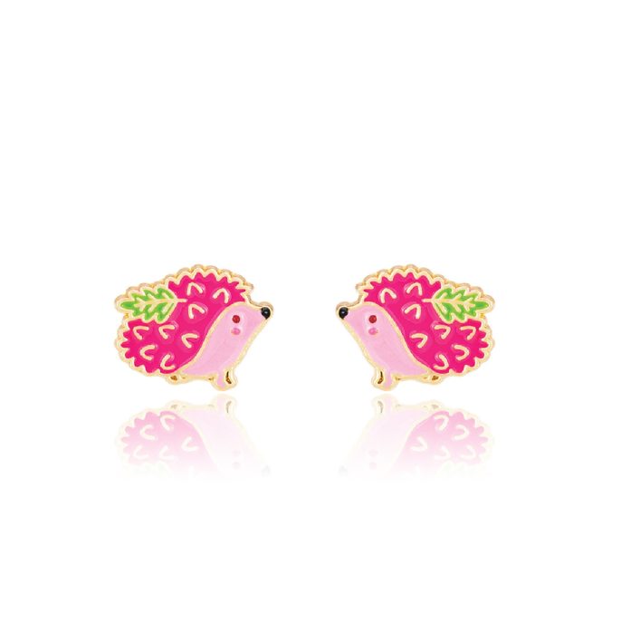 Pink Hedgehog Stud Earrings