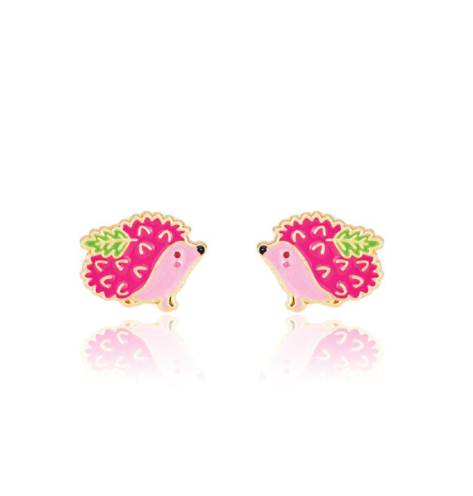 Pink Hedgehog Stud Earrings