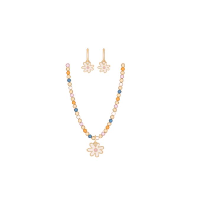 Daisy Bead Necklace and Earring Set