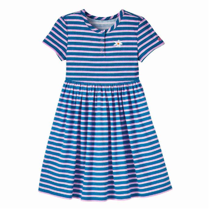 Daisy Striped Henley Dress