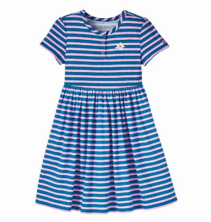 Daisy Striped Henley Dress