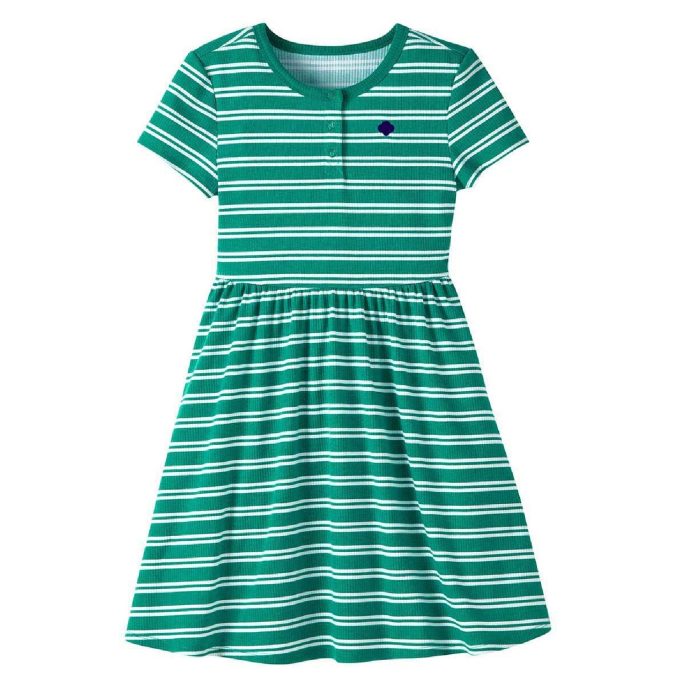 Junior Striped Henley Dress