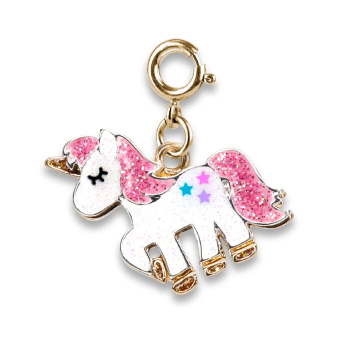 Pink Glitter Unicorn Charm