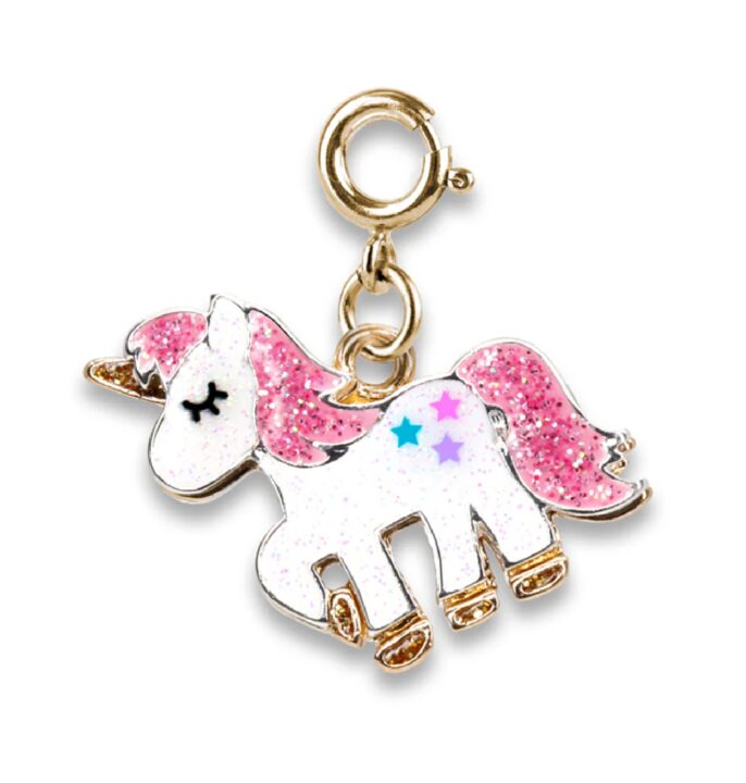 Pink Glitter Unicorn Charm