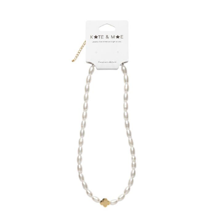 Kate & Mae Trefoil Pearl Necklace