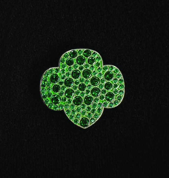 Trefoil Gem Magnetic Brooch