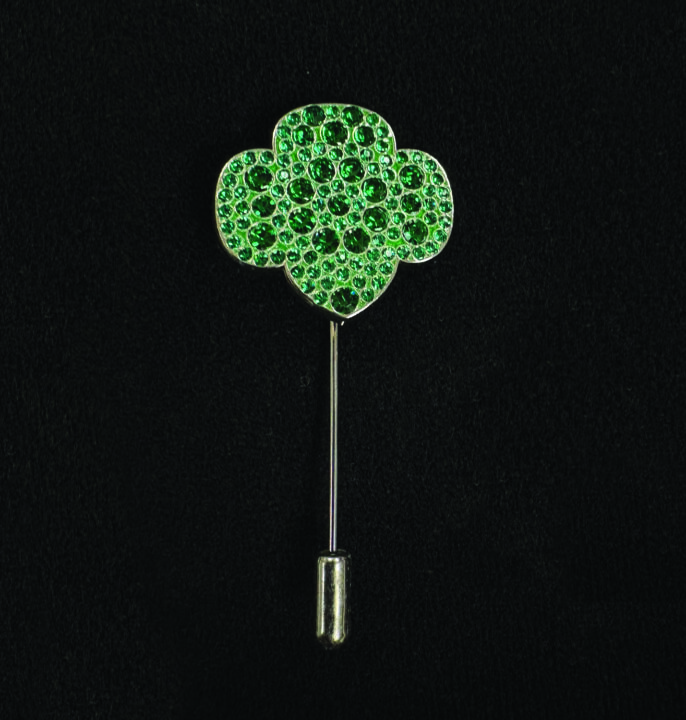 Trefoil Gem Pin Brooch