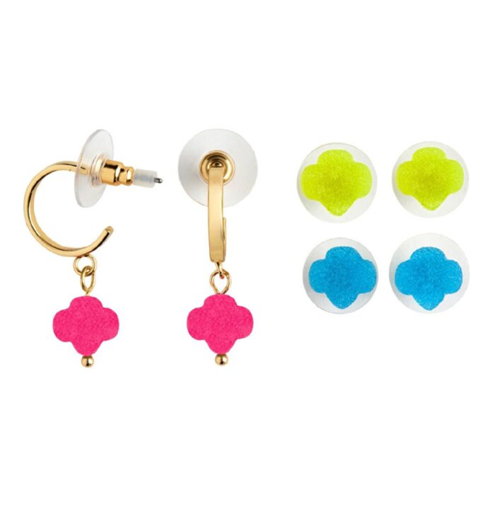 Trefoil Gum Drop Earring Set