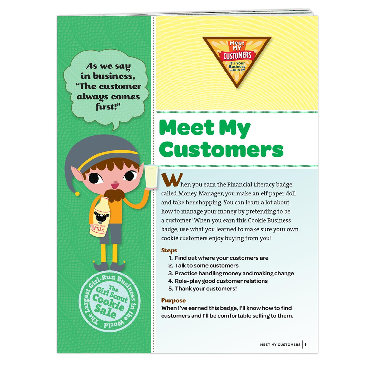 Girl Scouts Of Greater Chicago And Northwest Indiana Meet My Customers Brownie Badge 7426