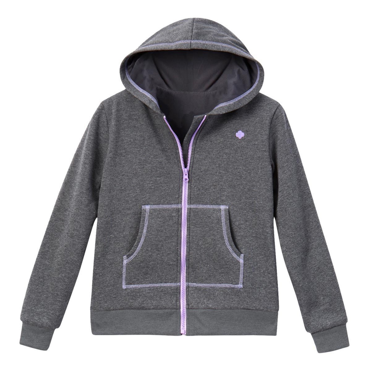 Girl Scouts of Greater Chicago and Northwest Indiana C/S/A Charcoal ZipUp Hoodie Girl